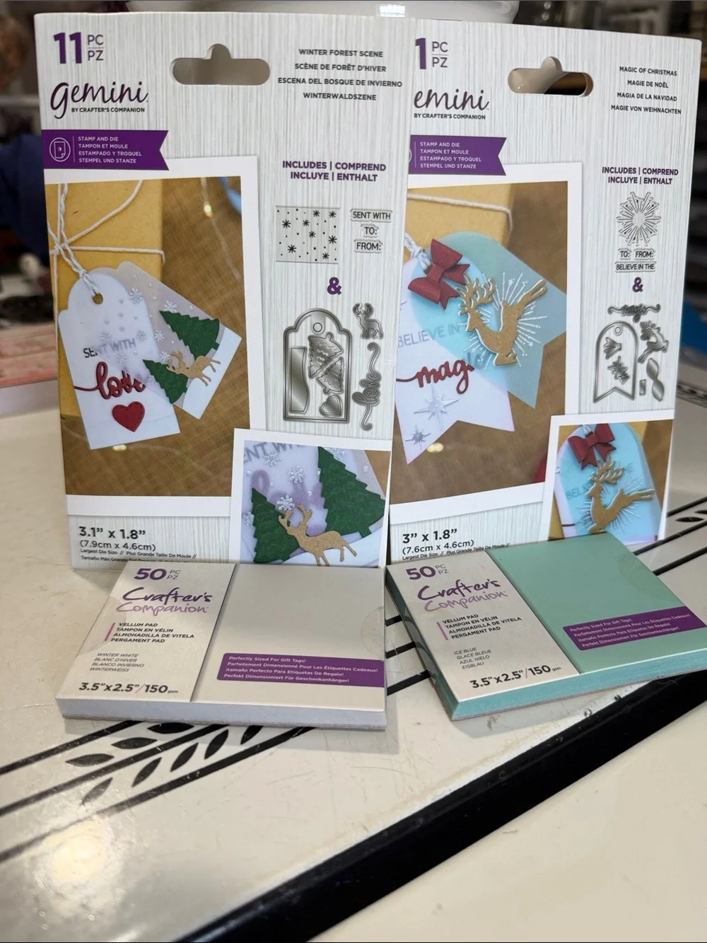 Crafters Companion Gift Tag Die Sets and Vellum Paper Pads